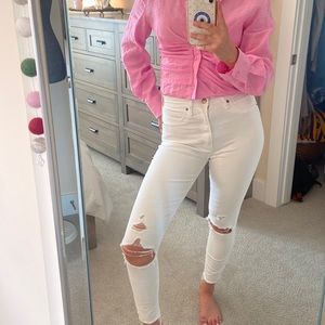 Skinny Ripped White Abercrombie Jeans